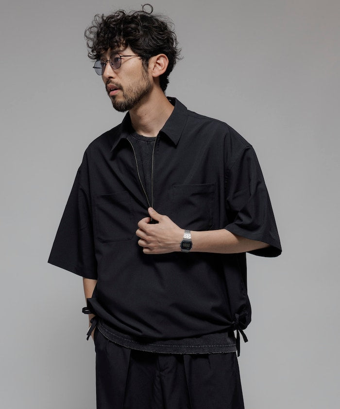FREAK'S STORE Reflax Functional Fabric Relaxed Fit Half Zip Shirt 半拉鍊寬版襯衫短袖