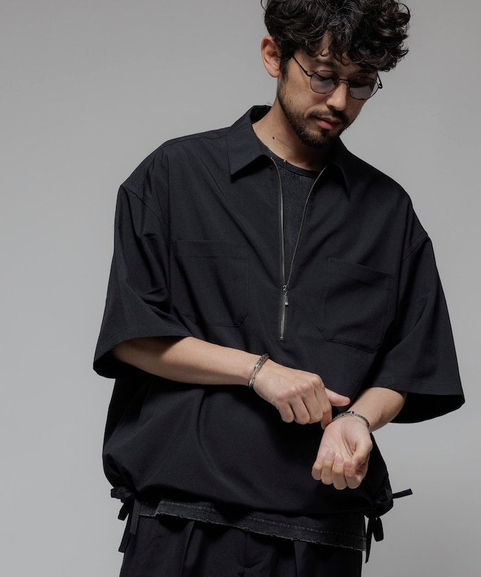 FREAK'S STORE Reflax Functional Fabric Relaxed Fit Half Zip Shirt 半拉鍊寬版襯衫短袖