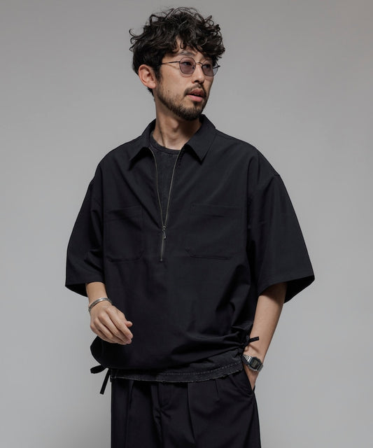 FREAK'S STORE Reflax Functional Fabric Relaxed Fit Half Zip Shirt 半拉鍊寬版襯衫短袖