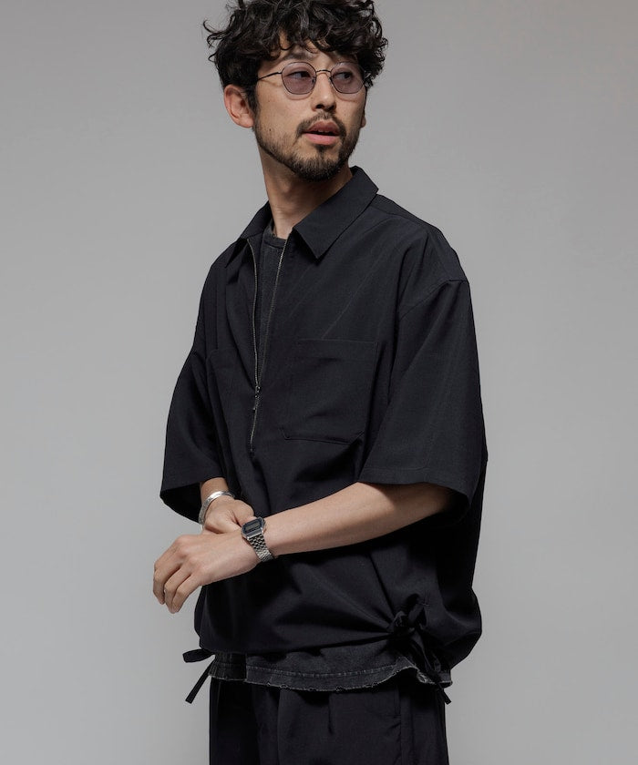 FREAK'S STORE Reflax Functional Fabric Relaxed Fit Half Zip Shirt 半拉鍊寬版襯衫短袖