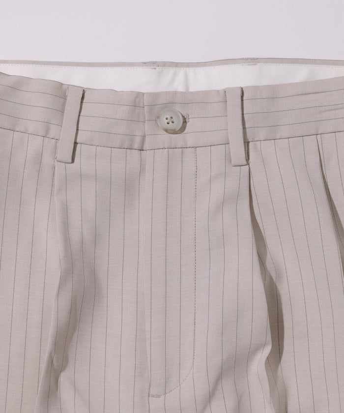FREAK'S STORE Reflax Functional Material Wide Silhouette Easy Striped Slacks Pants 寬版條紋休閒褲
