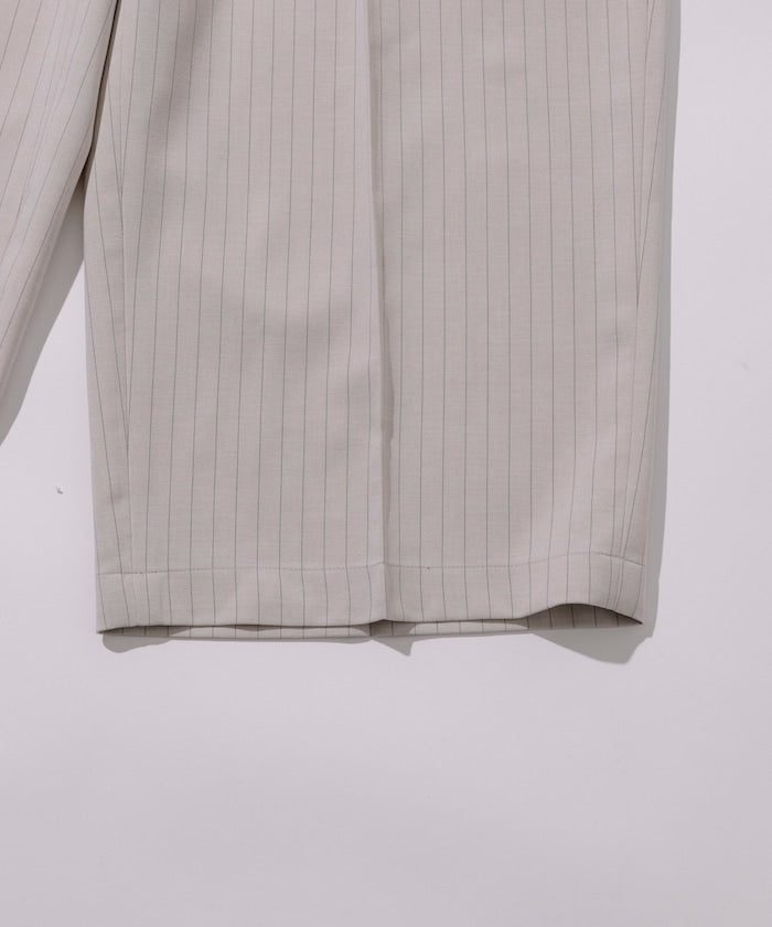 FREAK'S STORE Reflax Functional Material Wide Silhouette Easy Striped Slacks Pants 寬版條紋休閒褲
