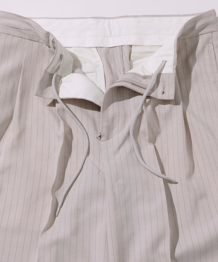FREAK'S STORE Reflax Functional Material Wide Silhouette Easy Striped Slacks Pants 寬版條紋休閒褲