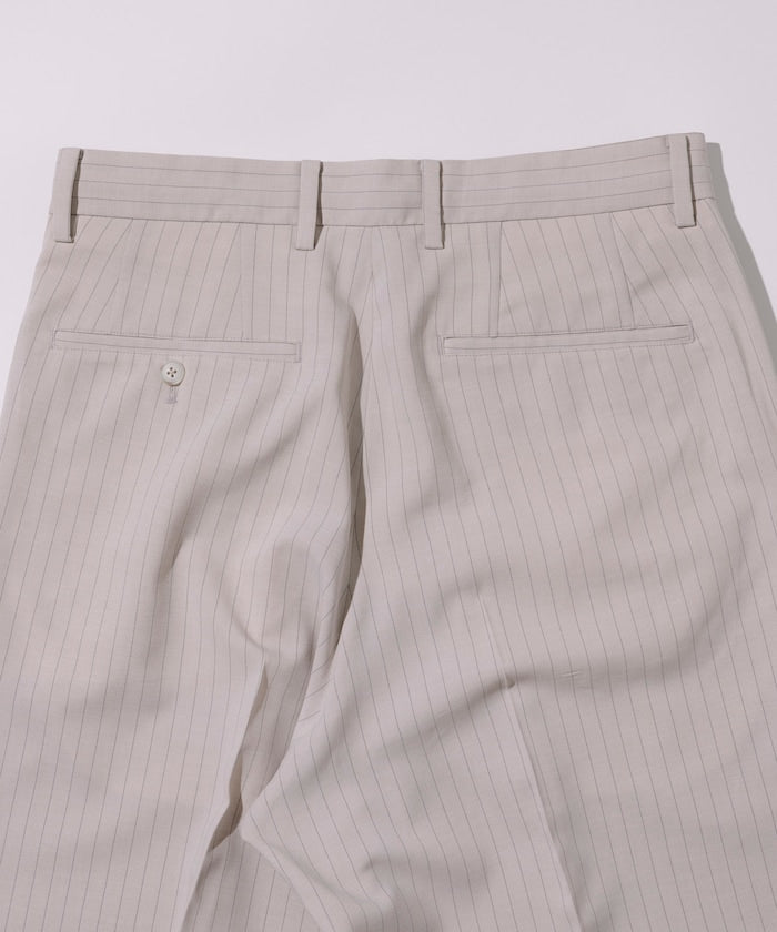 FREAK'S STORE Reflax Functional Material Wide Silhouette Easy Striped Slacks Pants 寬版條紋休閒褲
