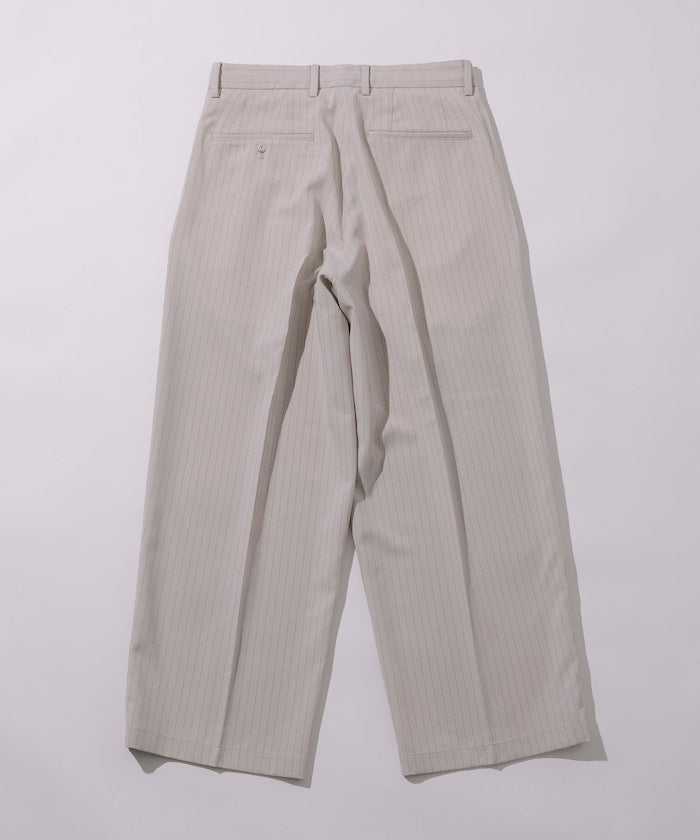FREAK'S STORE Reflax Functional Material Wide Silhouette Easy Striped Slacks Pants 寬版條紋休閒褲