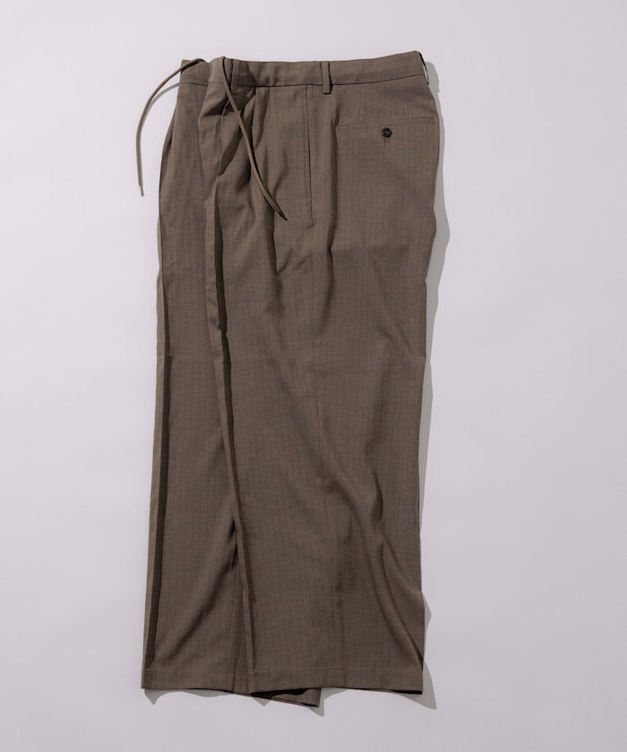 FREAK'S STORE Reflax Functional Material Wide Silhouette Easy Striped Slacks Pants 寬版條紋休閒褲