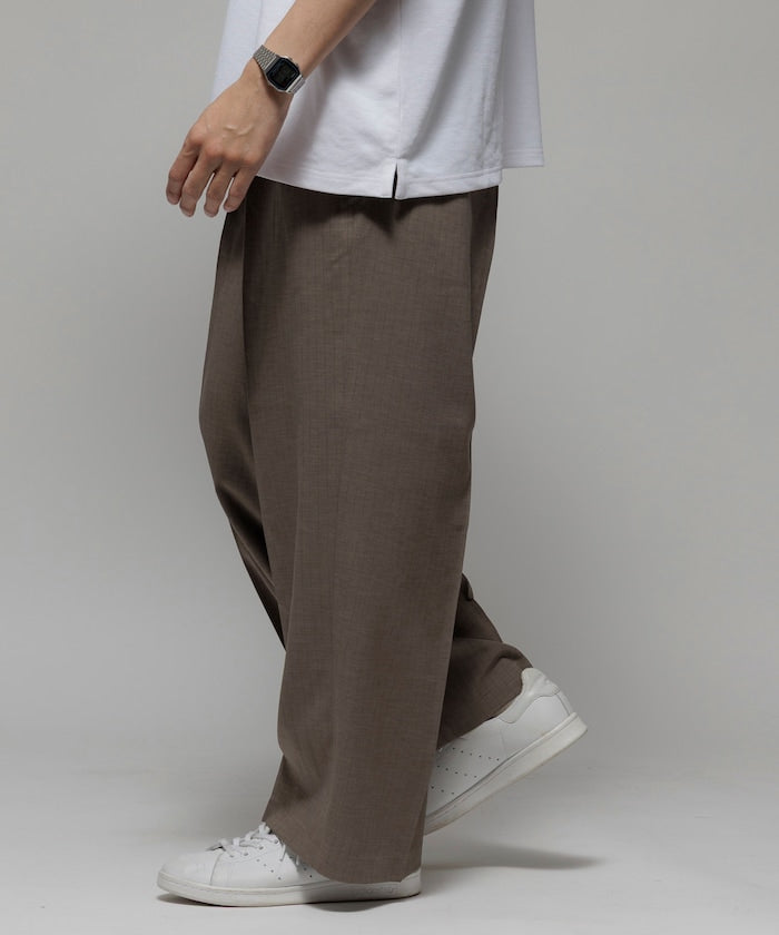 FREAK'S STORE Reflax Functional Material Wide Silhouette Easy Striped Slacks Pants 寬版條紋休閒褲