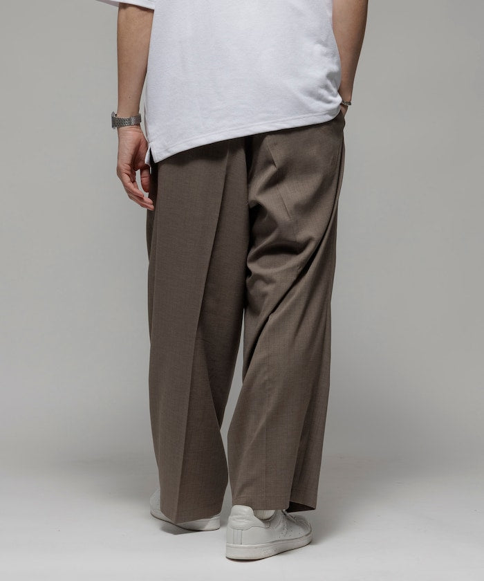 FREAK'S STORE Reflax Functional Material Wide Silhouette Easy Striped Slacks Pants 寬版條紋休閒褲