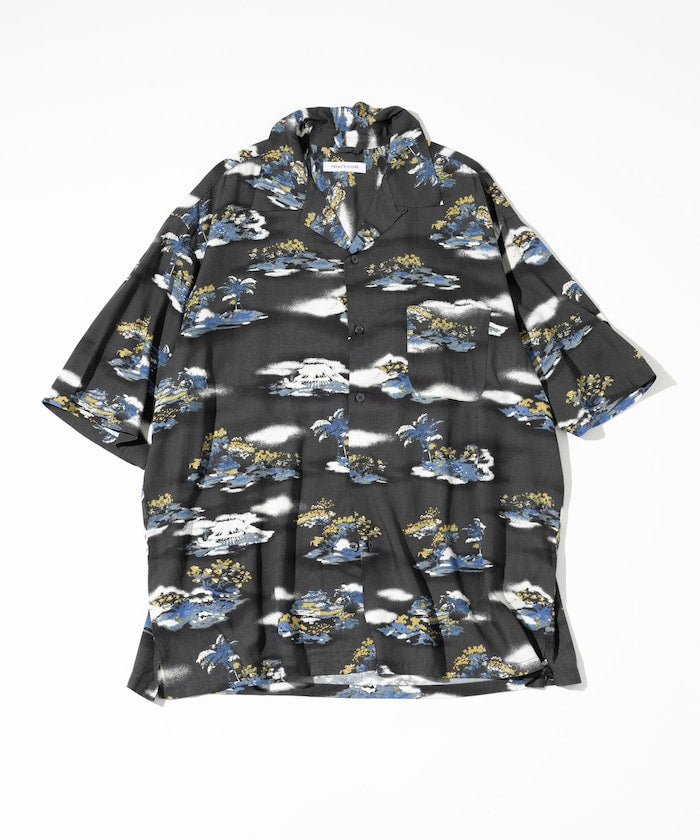 FREAK'S STORE Relaxed fit washable Nylon open collar aloha shirt 短袖夏威夷襯衫