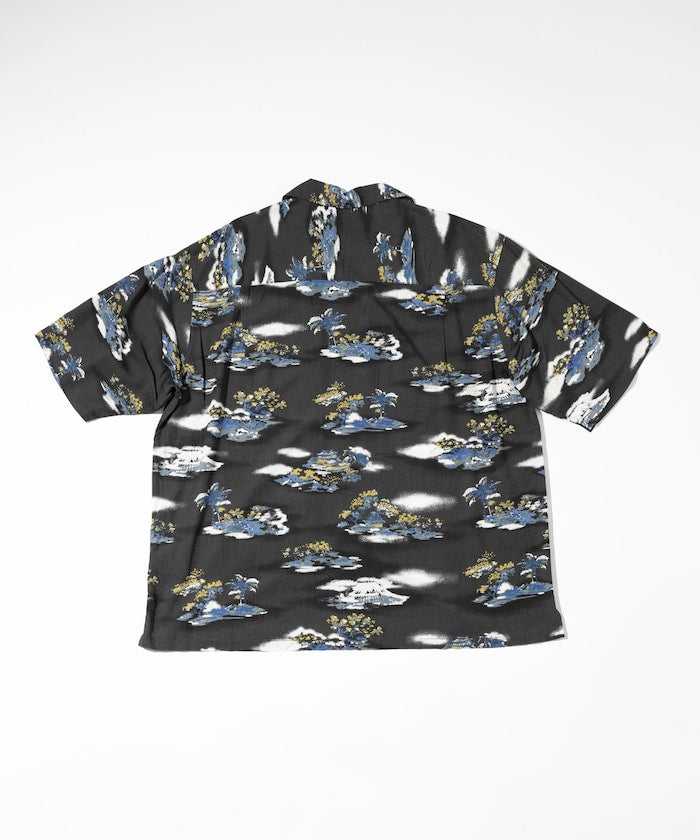 FREAK'S STORE Relaxed fit washable Nylon open collar aloha shirt 短袖夏威夷襯衫