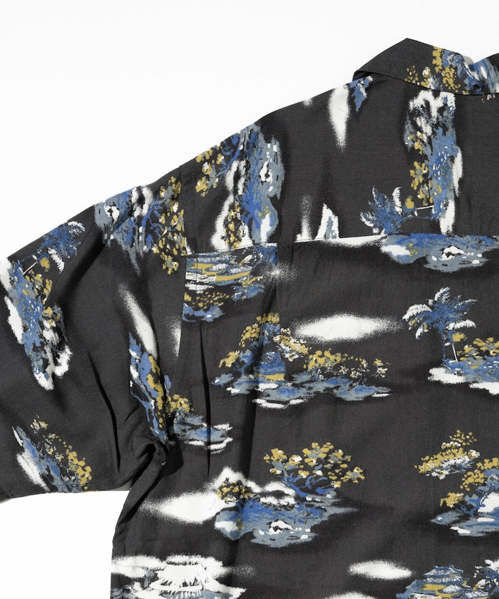 FREAK'S STORE Relaxed fit washable Nylon open collar aloha shirt 短袖夏威夷襯衫