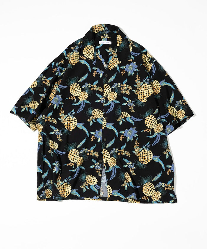 FREAK'S STORE Relaxed fit washable Nylon open collar aloha shirt 短袖夏威夷襯衫