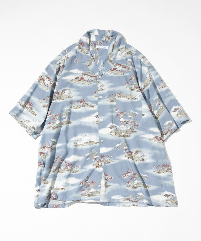 FREAK'S STORE Relaxed fit washable Nylon open collar aloha shirt 短袖夏威夷襯衫
