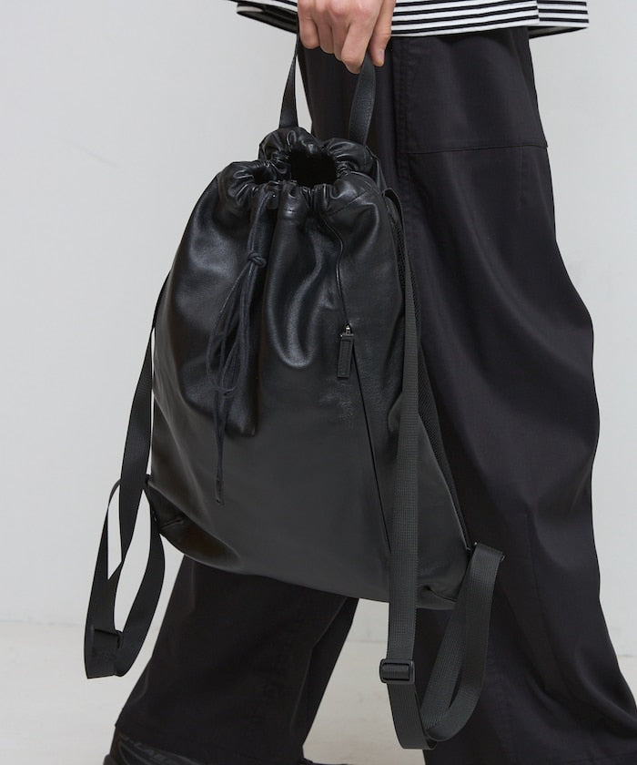 Firsthand Water-repellent leather knapsack 束口雙肩後背包