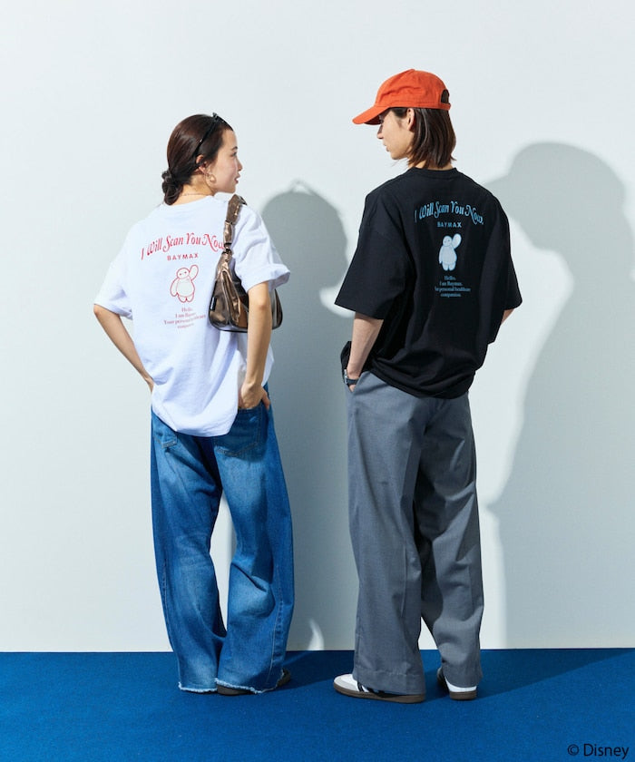 FREAK'S STORE x DISNEY Baymax special order big silhouette one-point embroidery back print crew neck T-shirt 印花短袖T恤
