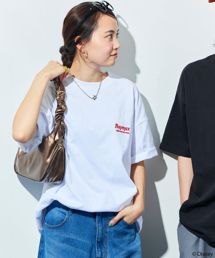 FREAK'S STORE x DISNEY Baymax special order big silhouette one-point embroidery back print crew neck T-shirt 印花短袖T恤
