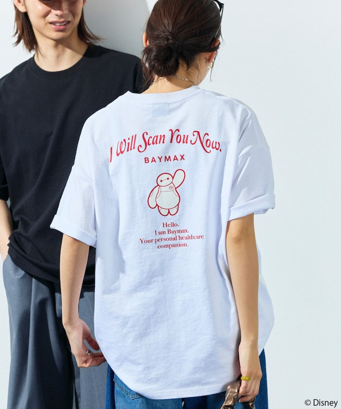 FREAK'S STORE x DISNEY Baymax special order big silhouette one-point embroidery back print crew neck T-shirt 印花短袖T恤