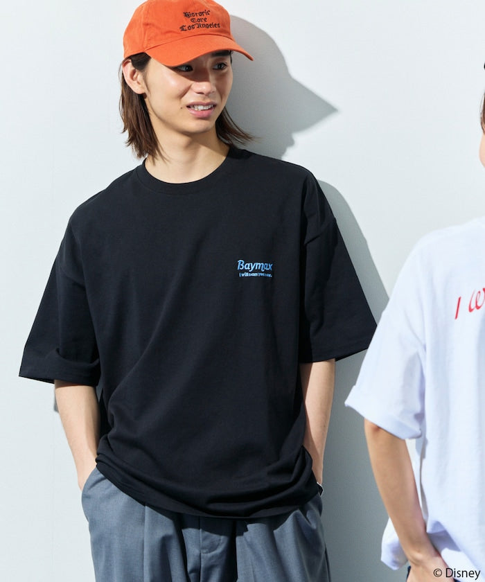 FREAK'S STORE x DISNEY Baymax special order big silhouette one-point embroidery back print crew neck T-shirt 印花短袖T恤
