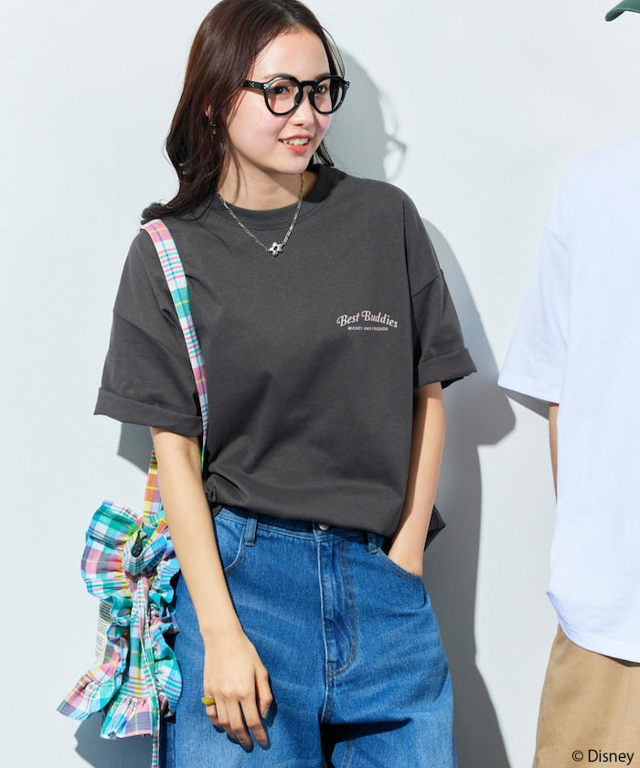 FREAK'S STORE x DISNEY Mickey Mouse big silhouette back print T-shirt / Buddies Car 印花短袖T恤