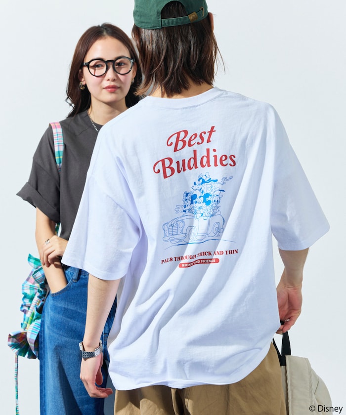 FREAK'S STORE x DISNEY Mickey Mouse big silhouette back print T-shirt / Buddies Car 印花短袖T恤