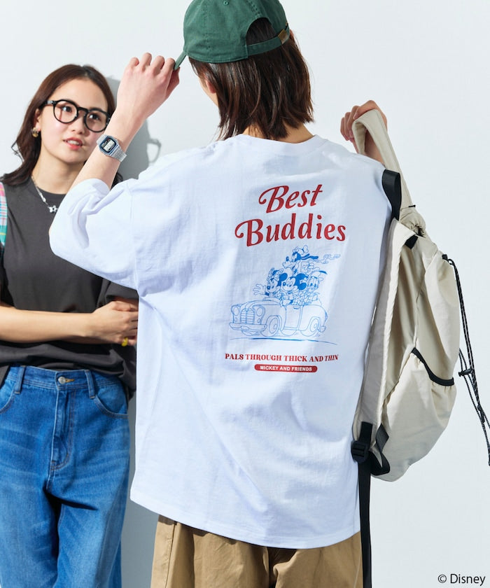 FREAK'S STORE x DISNEY Mickey Mouse big silhouette back print T-shirt / Buddies Car 印花短袖T恤