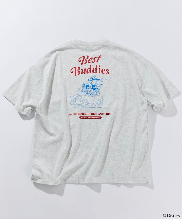 FREAK'S STORE x DISNEY Mickey Mouse big silhouette back print T-shirt / Buddies Car 印花短袖T恤