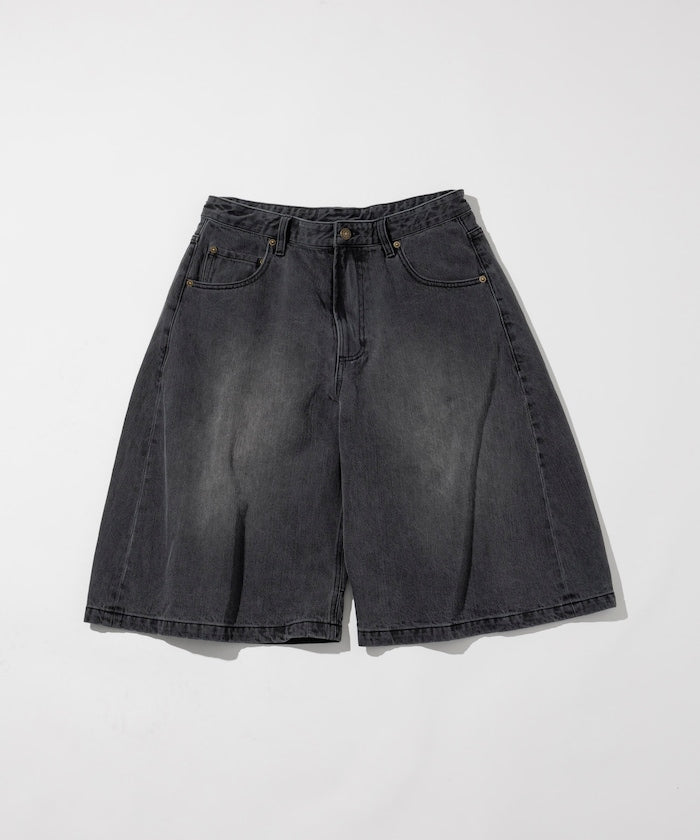 FREAK'S STORE Wide silhouette vintage processed curve denim cropped Pants 寬版牛仔七分褲