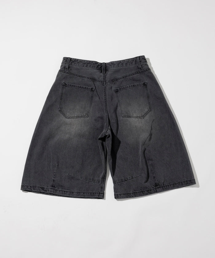 FREAK'S STORE Wide silhouette vintage processed curve denim cropped Pants 寬版牛仔七分褲