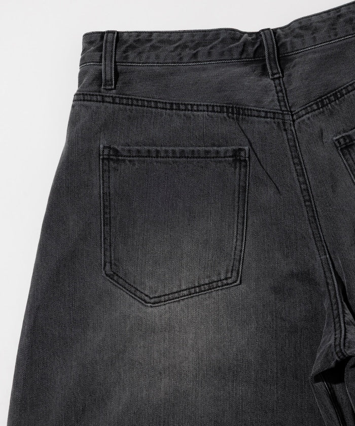 FREAK'S STORE Wide silhouette vintage processed curve denim cropped Pants 寬版牛仔七分褲