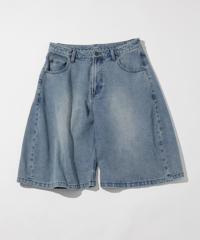 FREAK'S STORE Wide silhouette vintage processed curve denim cropped Pants 寬版牛仔七分褲