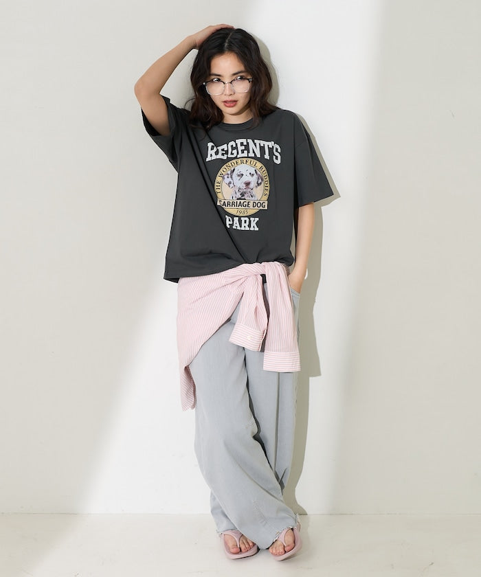 FREAK'S STORE Dog College T-shirt 復古狗夠圖案短袖T恤
