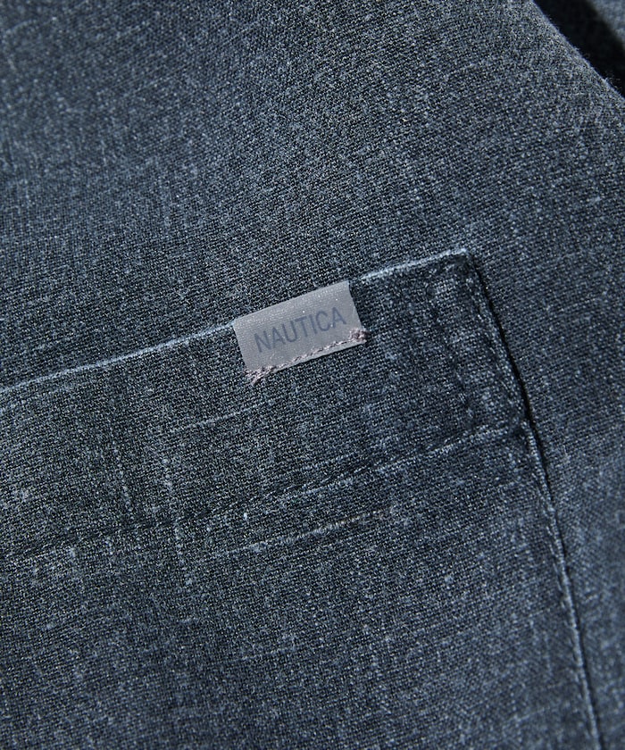 NAUTICA Wide silhouette open collar shirt 水洗口袋短袖襯衫