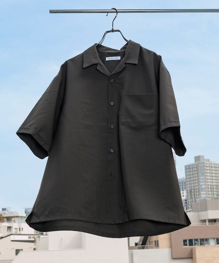 FREAK'S STORE Reflax Functional Fabric Relaxed Fit Open Collar Shirt 機能寬版短袖襯衫