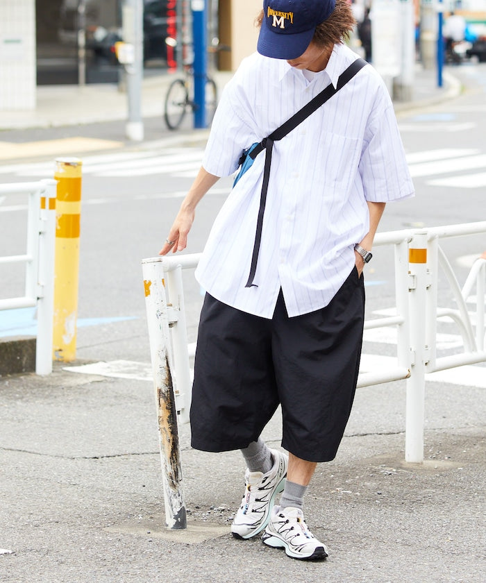 FREAK'S STORE Loose fit nylon tuck wide easy shorts 寬版尼龍休閒短褲
