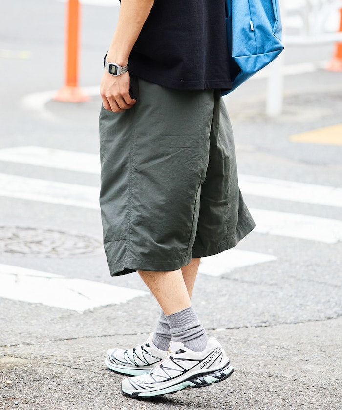 FREAK'S STORE Loose fit nylon tuck wide easy shorts 寬版尼龍休閒短褲