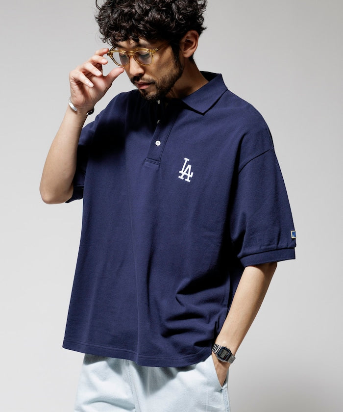 FREAK'S STORE MLB Major League Baseball One Point Logo Polo Shirt 刺繡短袖Polo衫