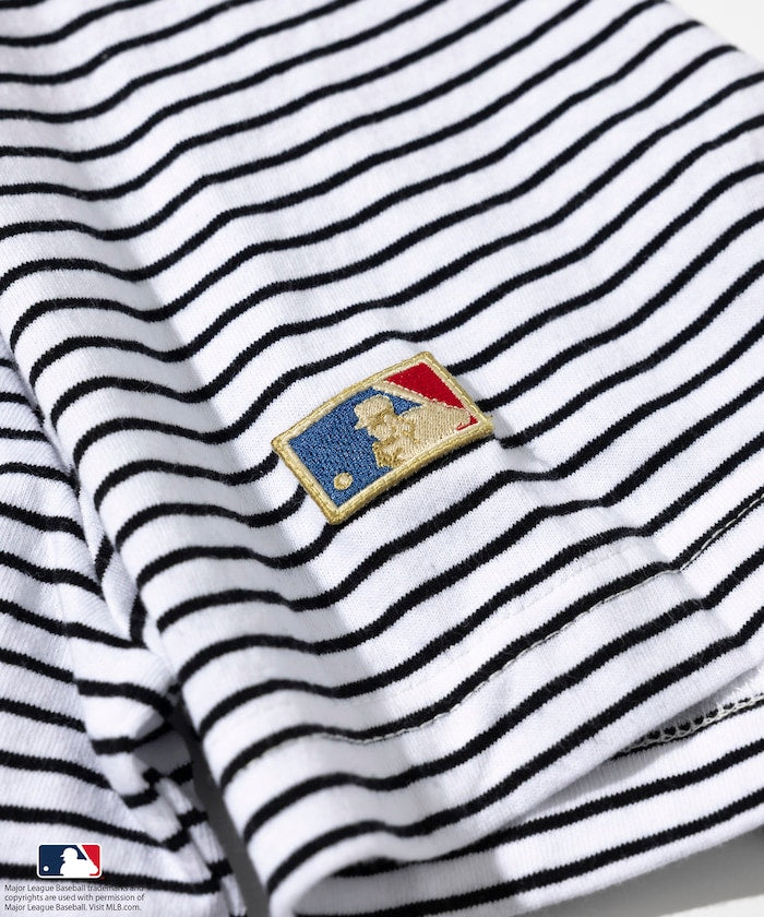 FREAK'S STORE MLB Major League Baseball Pin Border T-Shirt 短袖條紋T恤