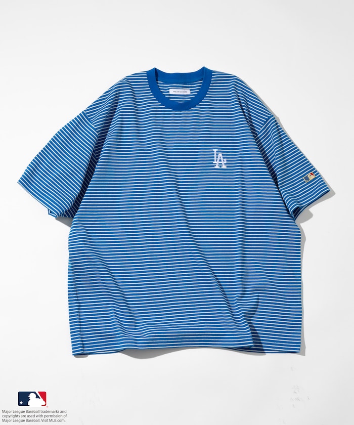 FREAK'S STORE MLB Major League Baseball Pin Border T-Shirt 短袖條紋T恤