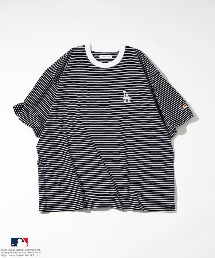 FREAK'S STORE MLB Major League Baseball Pin Border T-Shirt 短袖條紋T恤