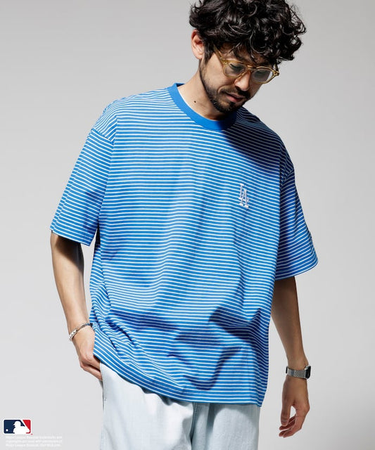FREAK'S STORE MLB Major League Baseball Pin Border T-Shirt 短袖條紋T恤