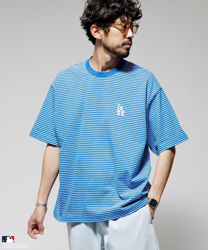 FREAK'S STORE MLB Major League Baseball Pin Border T-Shirt 短袖條紋T恤