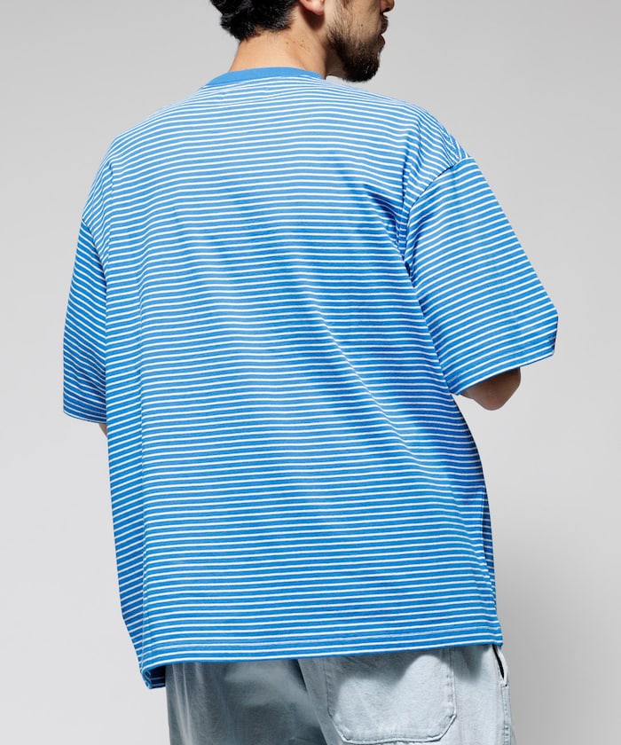 FREAK'S STORE MLB Major League Baseball Pin Border T-Shirt 短袖條紋T恤