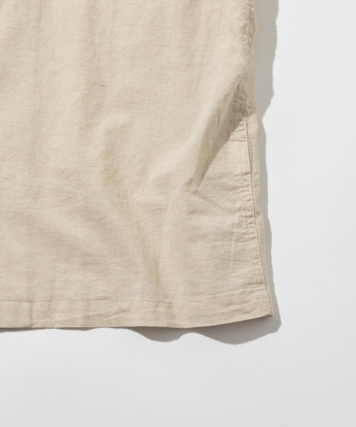 HINSON Custom cotton linen open collar short sleeve shirt 棉麻短袖襯衫