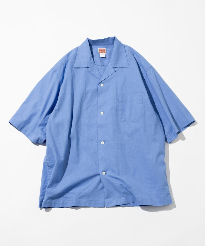 HINSON Custom cotton linen open collar short sleeve shirt 棉麻短袖襯衫