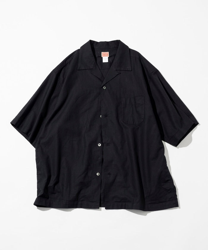 HINSON Custom cotton linen open collar short sleeve shirt 棉麻短袖襯衫