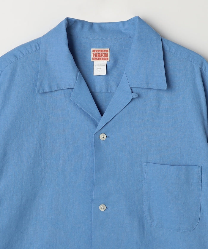 HINSON Custom cotton linen open collar short sleeve shirt 棉麻短袖襯衫