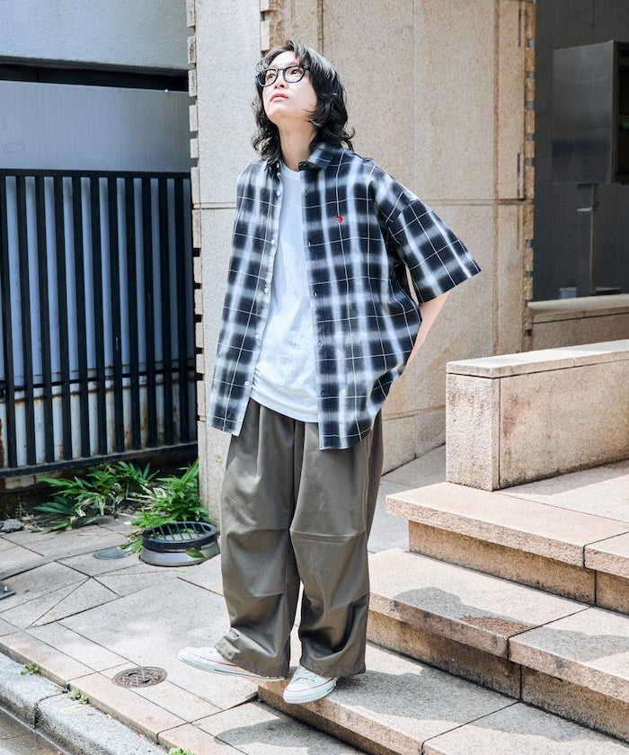 U.S. POLO ASSN. one-point embroidered check short sleeve shirt 限定刺繡格紋短袖襯衫