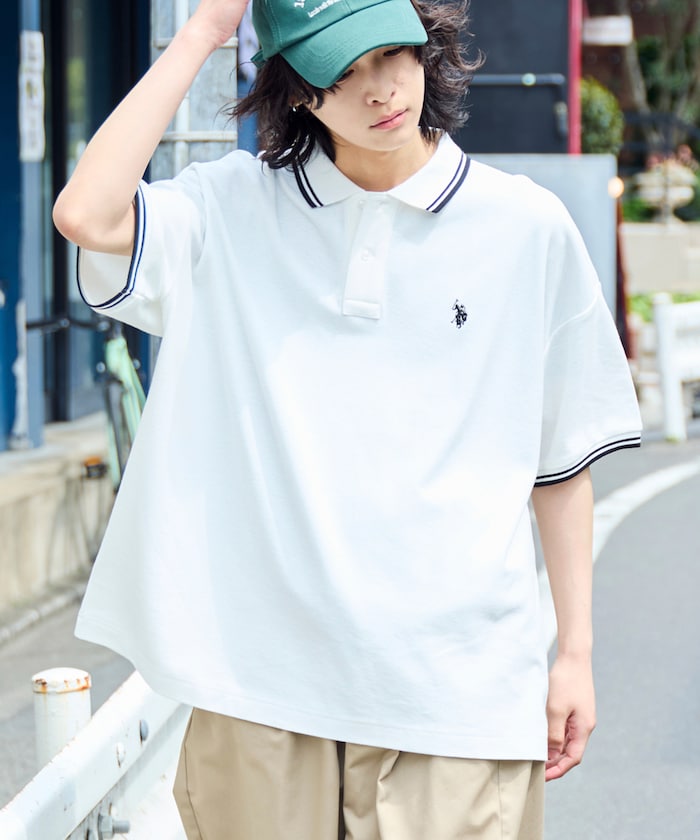 U.S. POLO ASSN. Special order pique line polo shirt 限定條紋Polo衫