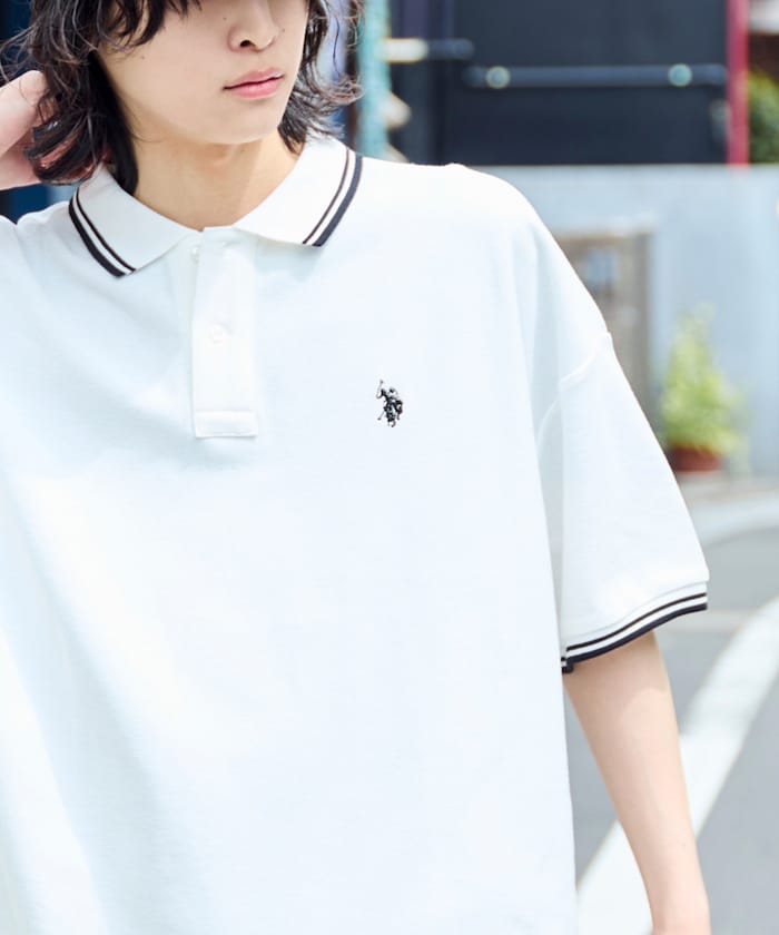 U.S. POLO ASSN. Special order pique line polo shirt 限定條紋Polo衫