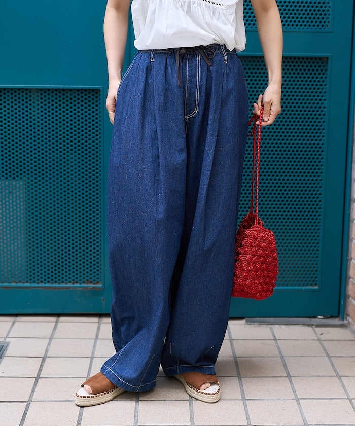 FREAK'S STORE Linen blend curved easy Pants 亞麻混紡休閒牛仔褲
